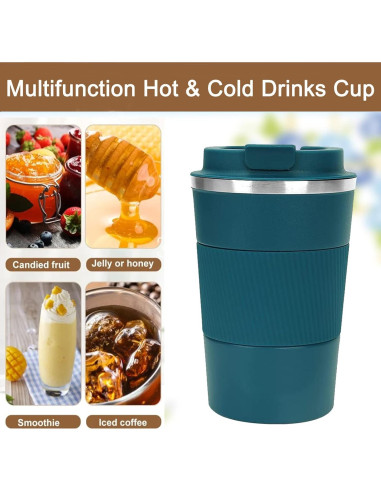 Taza de Viaje Aislada RNGODO 12oz Acero Inoxidable Antiderrame