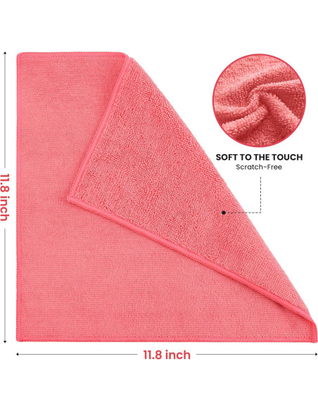 Paquete de 12 Paños de Microfibra SIFANGKE 30x30 cm Multicolor