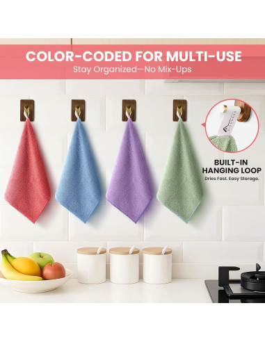 Paquete de 12 Paños de Microfibra SIFANGKE 30x30 cm Multicolor