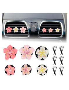 6 Clips de Ventilación de Flores LIQWEI para Coche - Decoración Interior