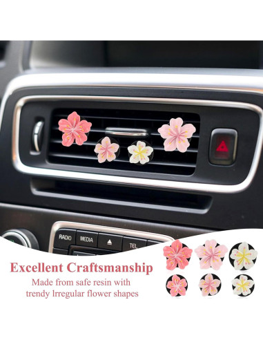 6 Clips de Ventilación de Flores LIQWEI para Coche - Decoración Interior