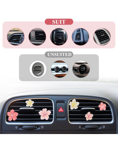 6 Clips de Ventilación de Flores LIQWEI para Coche - Decoración Interior