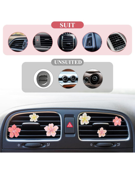 6 Clips de Ventilación de Flores LIQWEI para Coche - Decoración Interior