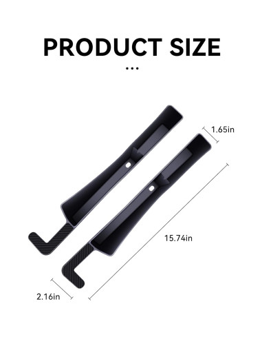 Relleno de Espacio entre Asientos de Coche Tioollev 2PCS Negro