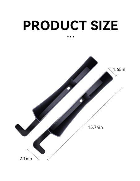 Relleno de Espacio entre Asientos de Coche Tioollev 2PCS Negro