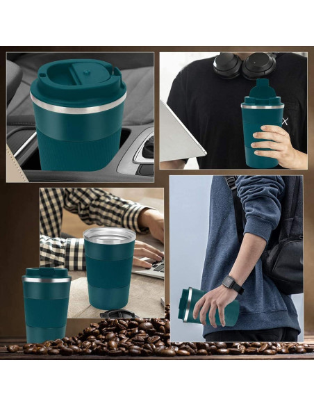 Taza de Viaje Aislada RNGODO 12oz Acero Inoxidable Antiderrame