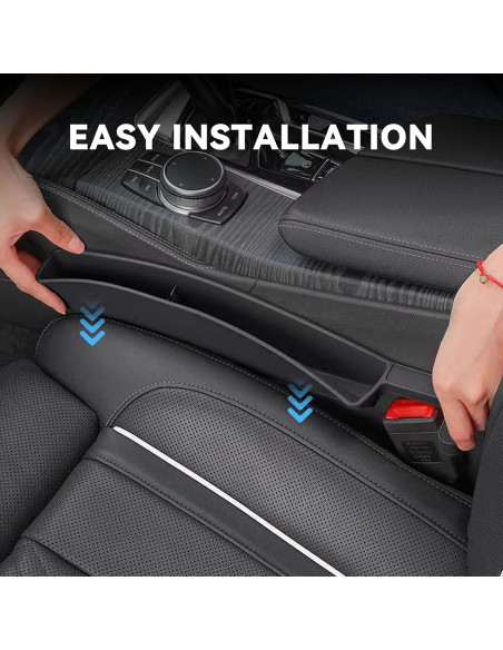 Relleno de Espacio entre Asientos de Coche Tioollev 2PCS Negro