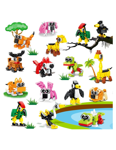 20 Mini Bloques de Construcción de Animales Basytodio - Juguetes Educativos