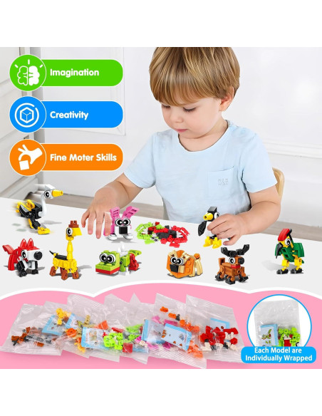 20 Mini Bloques de Construcción de Animales Basytodio - Juguetes Educativos