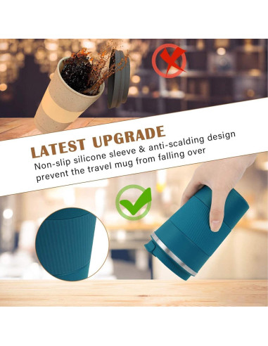 Taza de Viaje Aislada RNGODO 12oz Acero Inoxidable Antiderrame