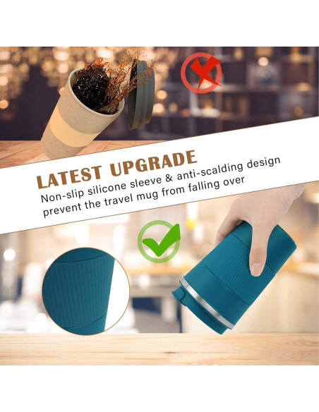 Taza de Viaje Aislada RNGODO 12oz Acero Inoxidable Antiderrame