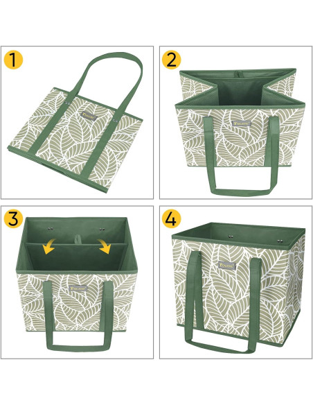 Bolsas de Compras Reutilizables BALEINE 4 Pk Follaje Antiguo