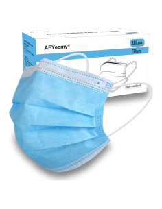 Mascarillas Desechables 3 Capas Azul Earloops 100 Pcs