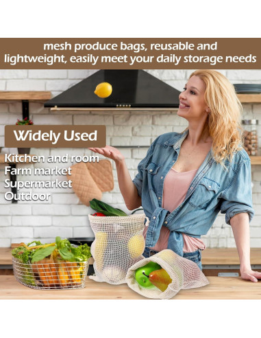 28 Bolsas Reutilizables de Algodón Dimeho para Verduras