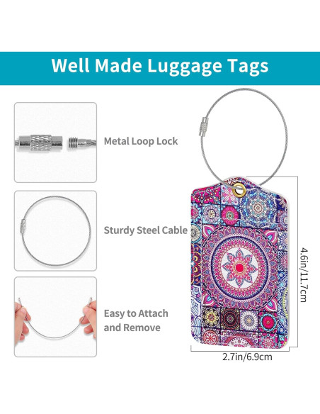 Etiquetas de Equipaje Fishent, Paquete de 3, Cuero Sintético