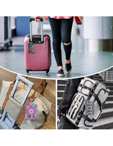 Etiquetas de Equipaje Fishent, Paquete de 3, Cuero Sintético