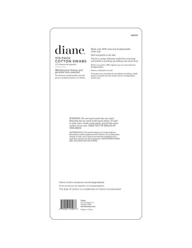 Hisopos de Algodón Diane 375 Unidades para Belleza y Cuidado Personal