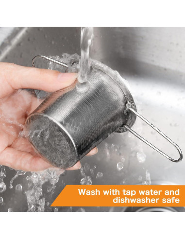 2 Coladores de Té Evmliy de Acero Inoxidable con Mango Largo