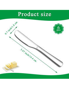 Set de 6 Cuchillos de Mantequilla HOMQUEN Acero Inoxidable 2