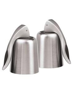 Juego de 2 Tapones de Vino OGGI Acero Inoxidable Hermético