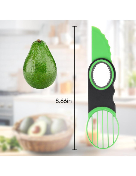 Cortador de Aguacate 3-en-1 Ebecuoa Acero Inoxidable Verde