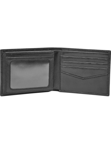 Billetera Bifold de Cuero Negro con Bloqueo RFID Fossil Ryan