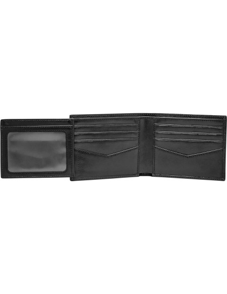 Billetera Bifold de Cuero Negro con Bloqueo RFID Fossil Ryan