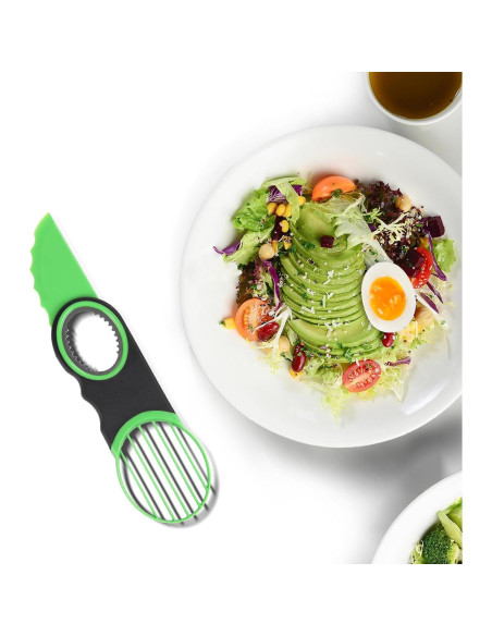 Cortador de Aguacate 3-en-1 Ebecuoa Acero Inoxidable Verde