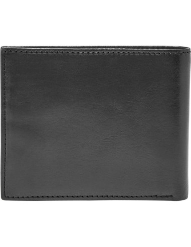 Billetera Bifold de Cuero Negro con Bloqueo RFID Fossil Ryan