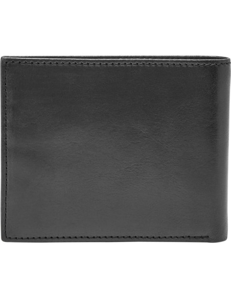 Billetera Bifold de Cuero Negro con Bloqueo RFID Fossil Ryan