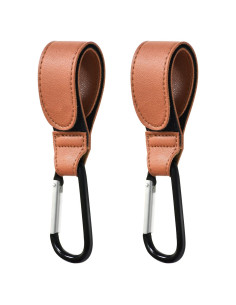Ganchos para Cochecitos de Cuero Sintético 2 PCS - Marrón