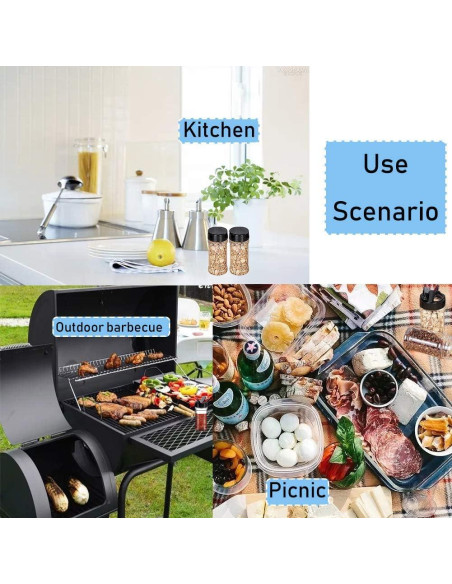 16 Tarros de Especias 100ml con Tapas Negras Qiuttnqn