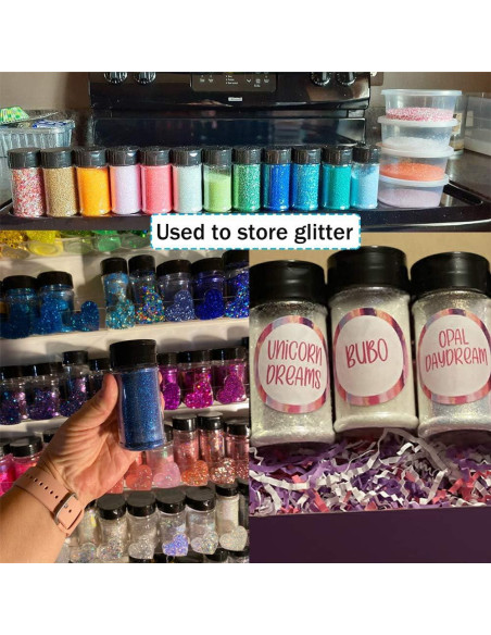 16 Tarros de Especias 100ml con Tapas Negras Qiuttnqn