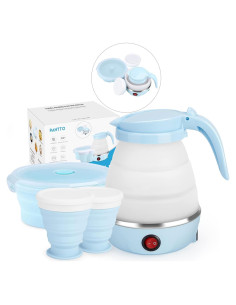 Hervidor Eléctrico Plegable PAHTTO 600ml Azul y Blanco