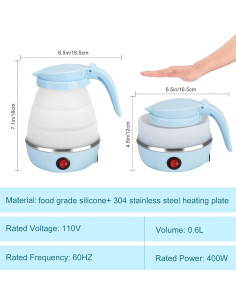 Hervidor Eléctrico Plegable PAHTTO 600ml Azul y Blanco 2