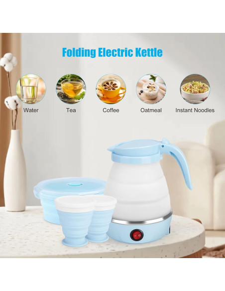 Hervidor Eléctrico Plegable PAHTTO 600ml Azul y Blanco Hervidor Eléctrico Plegable PAHTTO 600ml Azul y Blanco