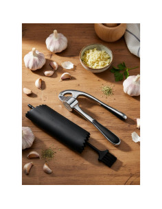 Prensa de Ajo Zinc Genérico con Pelador y Cepillo Apta Lavavajillas 2