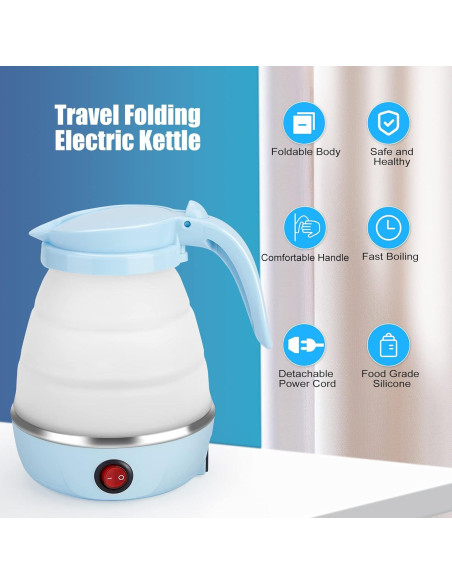 Hervidor Eléctrico Plegable PAHTTO 600ml Azul y Blanco Hervidor Eléctrico Plegable PAHTTO 600ml Azul y Blanco