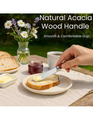 Juego de 2 cuchillos para mantequilla LacusMare - Acacia, 17.78 cm