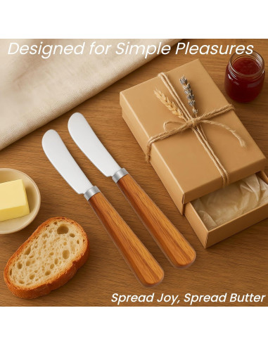 Juego de 2 cuchillos para mantequilla LacusMare - Acacia, 17.78 cm