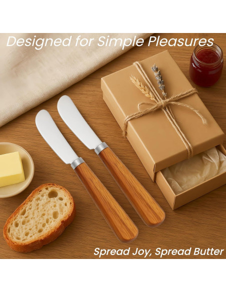 Juego de 2 cuchillos para mantequilla LacusMare - Acacia, 17.78 cm