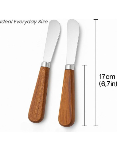 Juego de 2 cuchillos para mantequilla LacusMare - Acacia, 17.78 cm