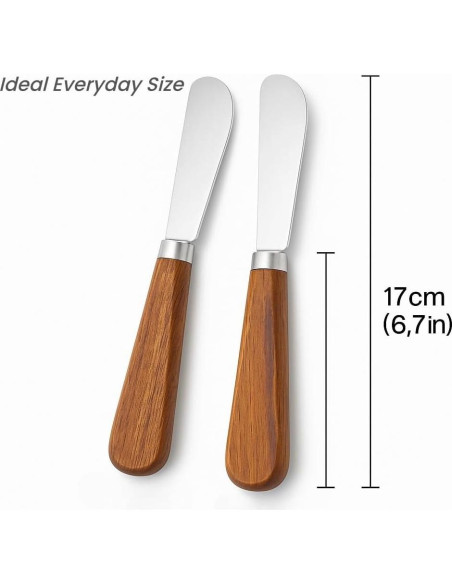 Juego de 2 cuchillos para mantequilla LacusMare - Acacia, 17.78 cm