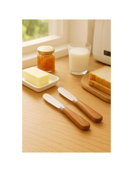 Juego de 2 cuchillos para mantequilla LacusMare - Acacia, 17.78 cm