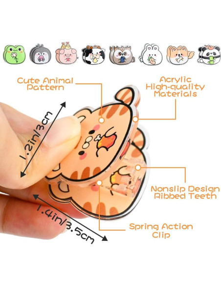 Juego de 9 Clips de Sellado BieFuDan en Forma de Animal