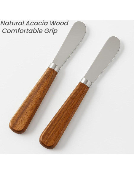Juego de 2 cuchillos para mantequilla LacusMare - Acacia, 17.78 cm