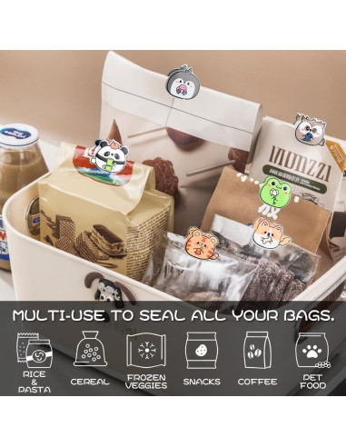 Juego de 9 Clips de Sellado BieFuDan en Forma de Animal