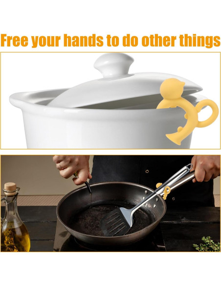 Soporte de Espátula de Silicona BOXOB - 4 Piezas Gato Amarillo Soporte de Espátula de Silicona BOXOB - 4 Piezas Gato Amarillo