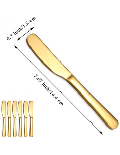 Set de 6 Cuchillos para Mantequilla Berglander 14.2 cm Dorados 2