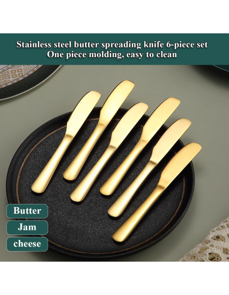 Set de 6 Cuchillos para Mantequilla Berglander 14.2 cm Dorados